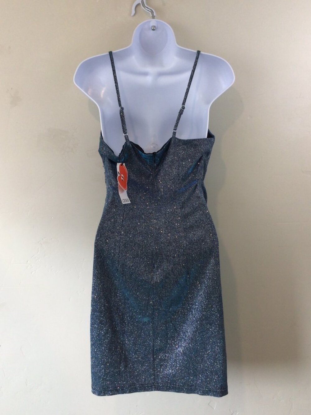 NWT Cider Blue Sparkly Adjustable Strap Formal Dress - Picture 5 of 8